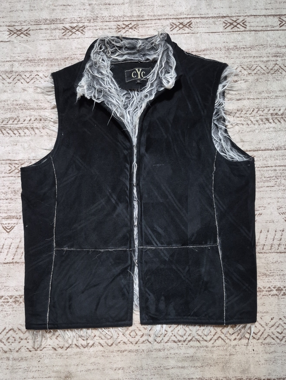 CYC Black Suede Faux Fur-Lined Vest
